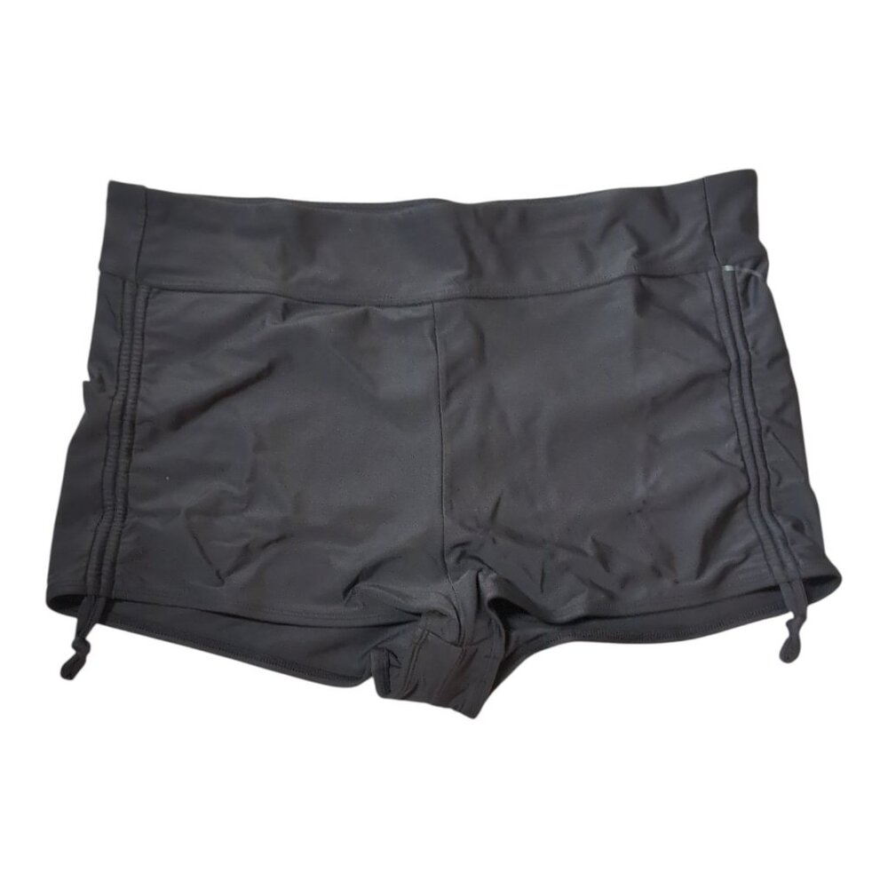 Coolibar Bayshore Ruched Swim Shorts NWT Womens XL Beach Vacation UPF 50+ Black